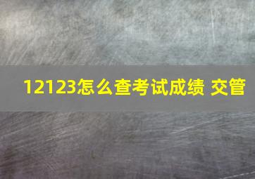 12123怎么查考试成绩 交管